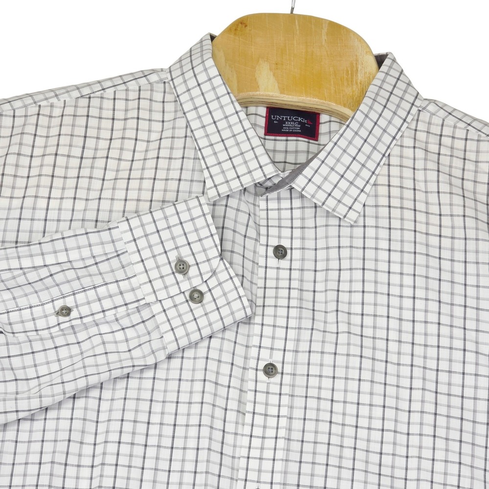 UNTUCKit Men's Shirt XXXLC Classic Fit Checkered Long Sleeve Button Down